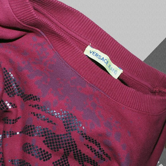 Versace Jeans Crewneck Sweatshirt Authentic Tiger Graphic Men's Medium Red - Picture 6 of 8